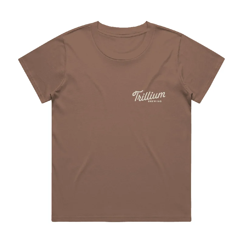 Women's Brown Script Logo T-Shirt