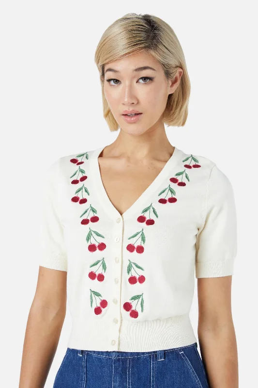 Cherry Embroidered Cardigan