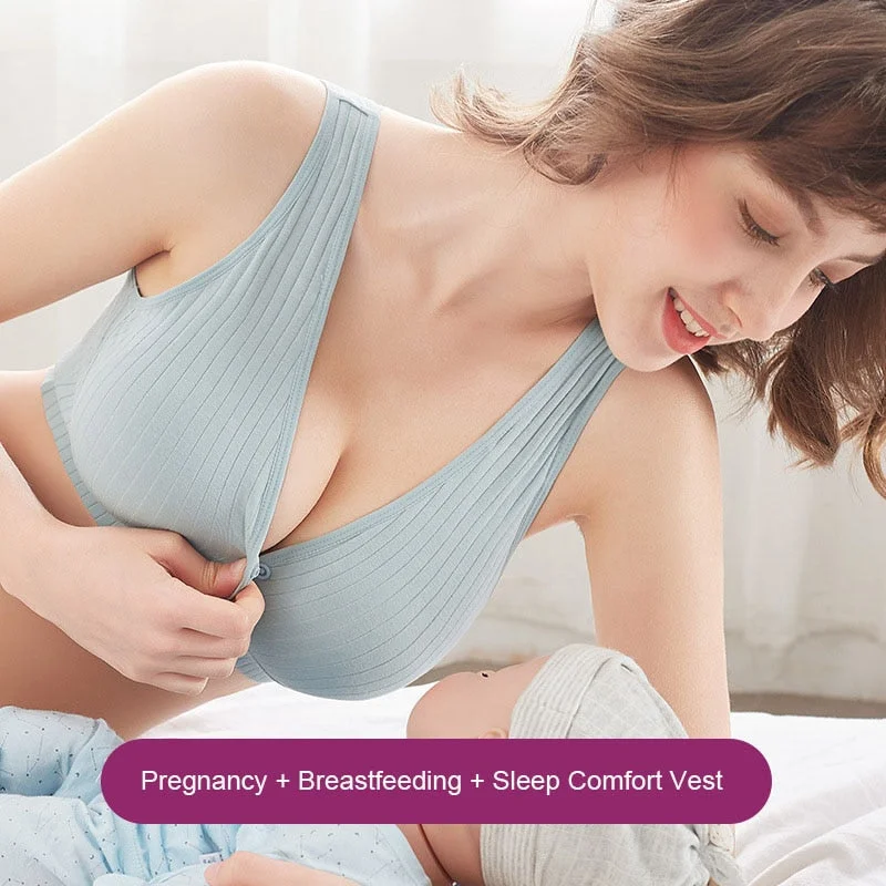 New Cotton Nursing Bra Breathable Front Buckle Women's Bra Underwear Pregnancy Clothes Vest Maternity Clothes Breastfeeding Bra