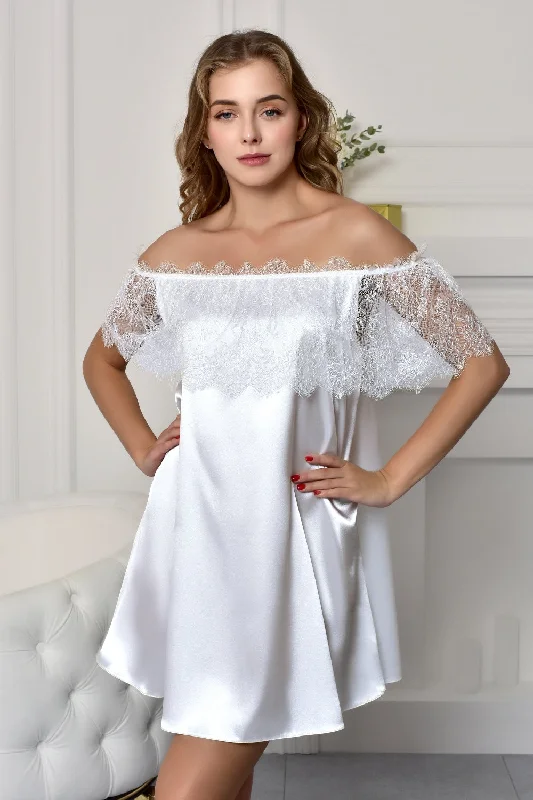 White bridal slip Off-shoulder