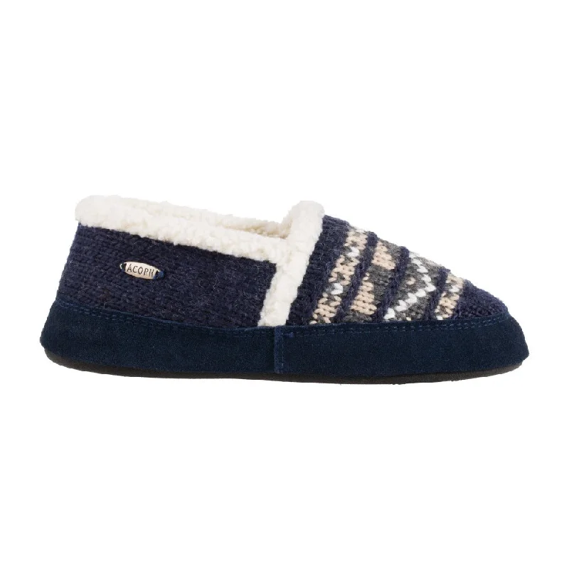 Women's Acorn Nordic Moc Slipper with Indoor/Outdoor Sole - Nordic Blue