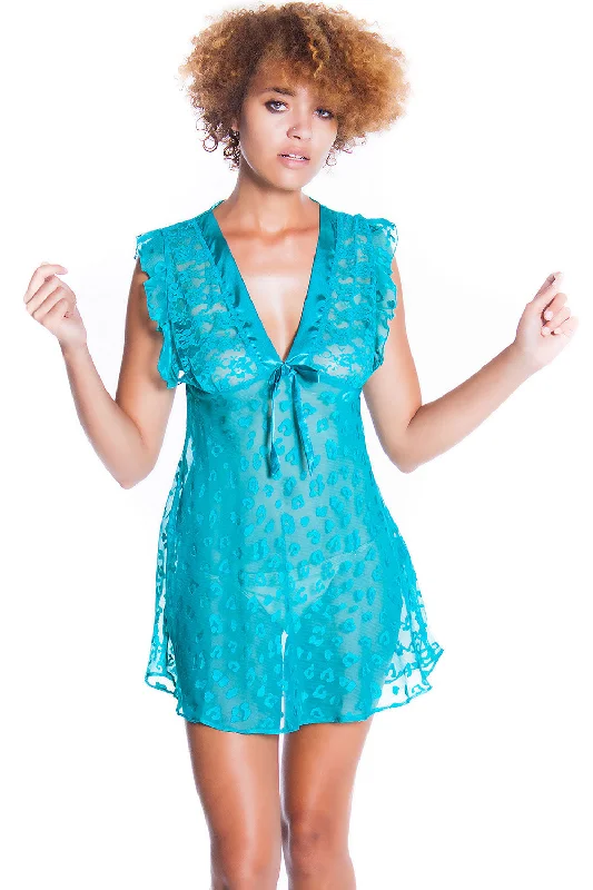 Women's Clip Jacquard Chiffon Chemise  #4131