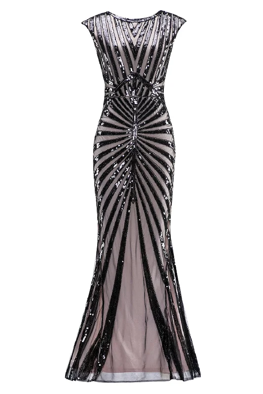 Mermaid Black 1920s Sequined Flapper Dress