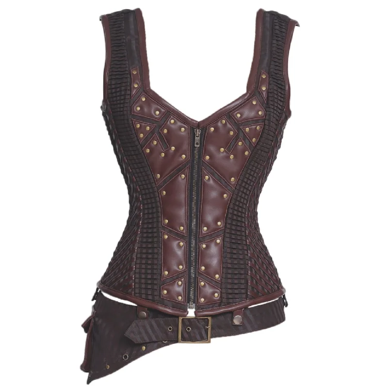 Alvinna Steampunk Overbust Corset with Shoulder Straps