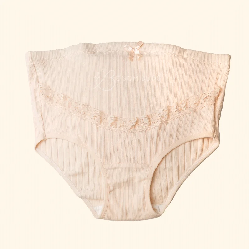 High-Waist Maternity Panties with Lace Details