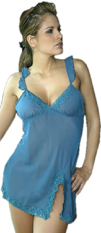 Women's Chiffon Chemise with Lace #4029