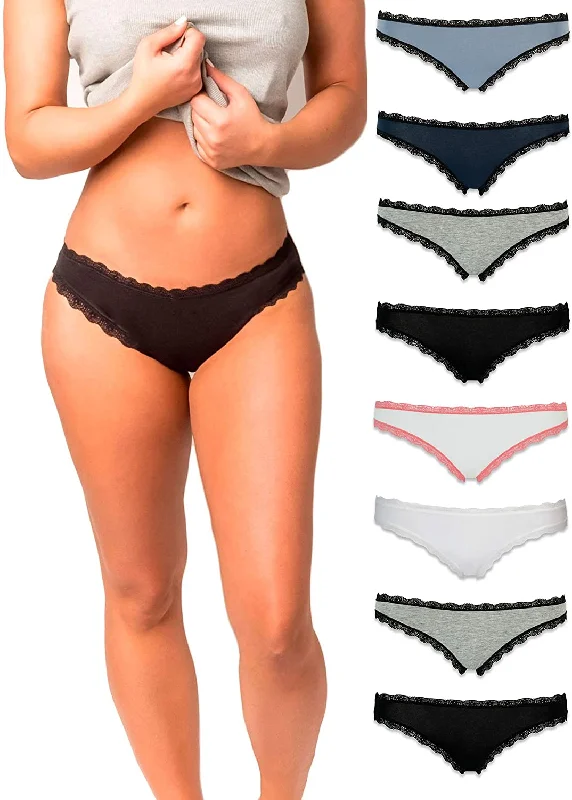 Emprella Cotton Underwear Women, 8 or 5 Pack Womens Bikini Seamless Ladies Cheeky Panty