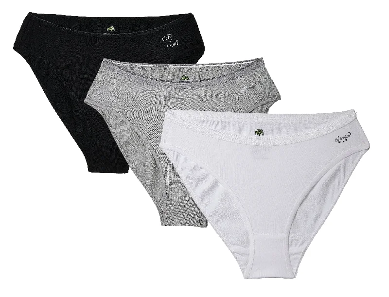 UNMADE BIKINI SOLID (BLACK, OFF WHITE AND GREY) PACK OF 3