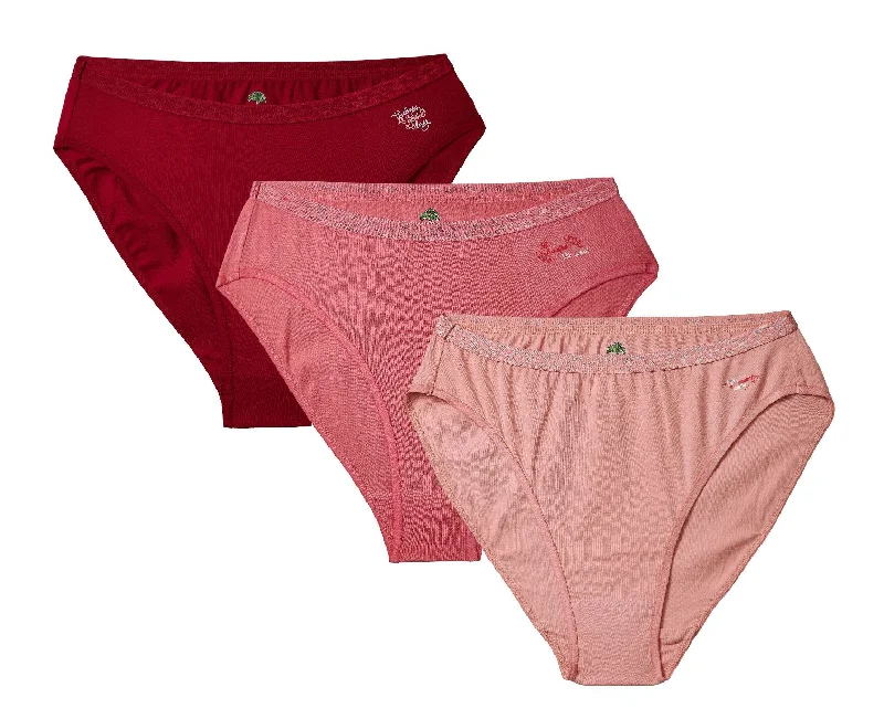 UNMADE BIKINI SOLID (RED, DUSTY PINK AND DUSTY ROSE) PACK OF 3