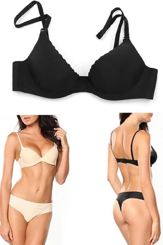 Seamless Convertible Push-Up Demi Bra