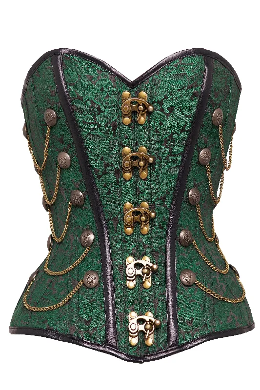 Green Waist Taming Steampunk Corset With Chains