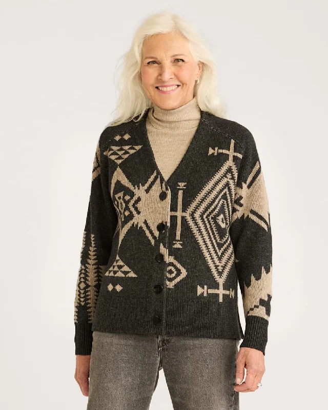 Women's Lambswool Mixed Graphic Cardigan