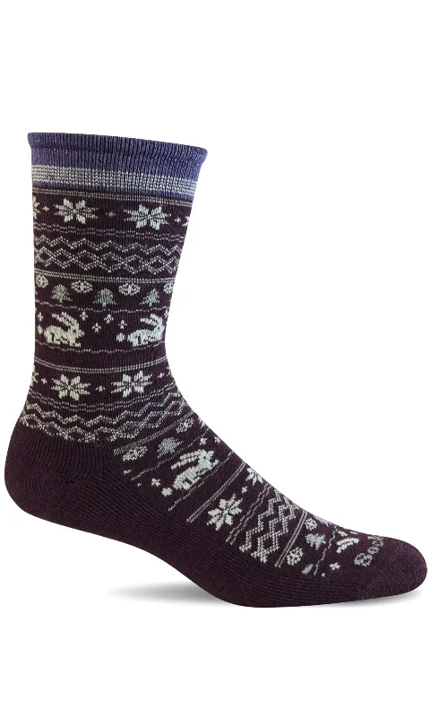 Women's Folksy Fairisle Sock - Blackberry