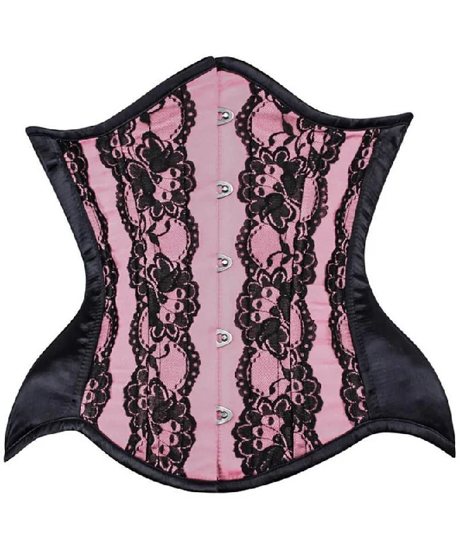 Fran Curvy Pink Lace Waist Training Corset