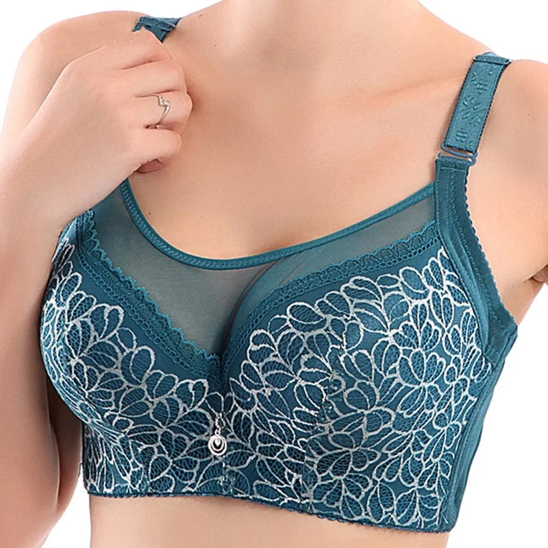 Sexy Lace Women for Bras Push Up Underwire Thin Cup Bralette Underwear Plus Size