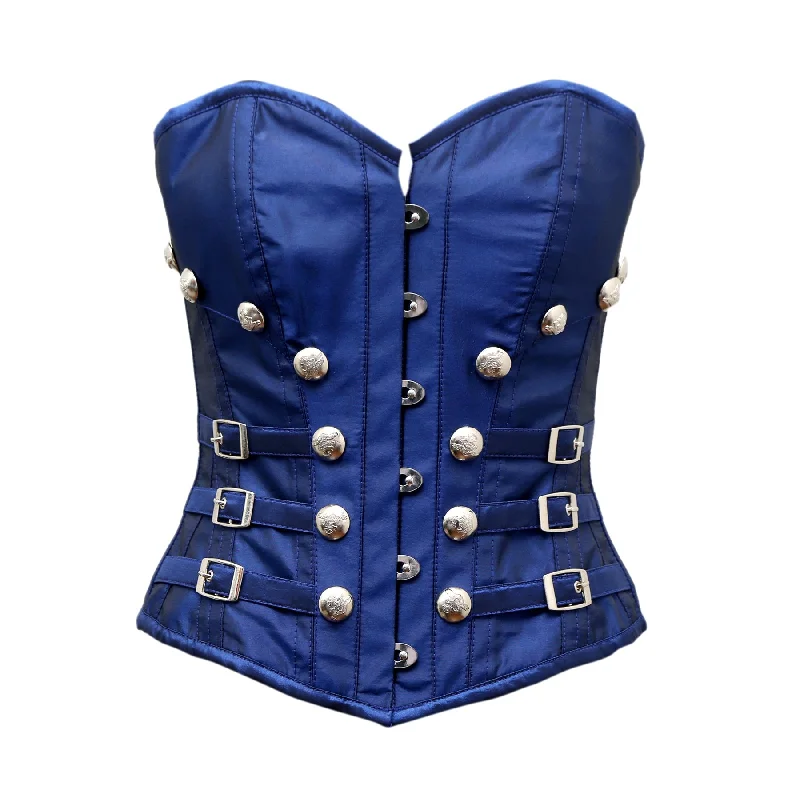 Debouf Blue Taffeta Overbust Corset