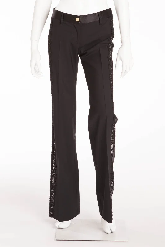 Dolce & Gabbana  - Black Pants with Lace Sides - IT 40