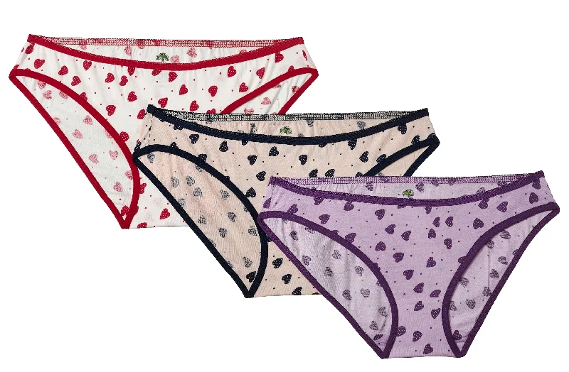 UNMADE SWEETHEART PRINT LOW RISE  BIKINI (PACK OF 3)