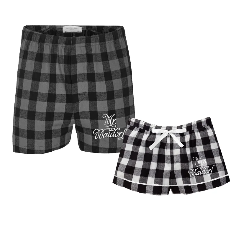 Personalized Mr. and Mrs. Flannel Boxer Set