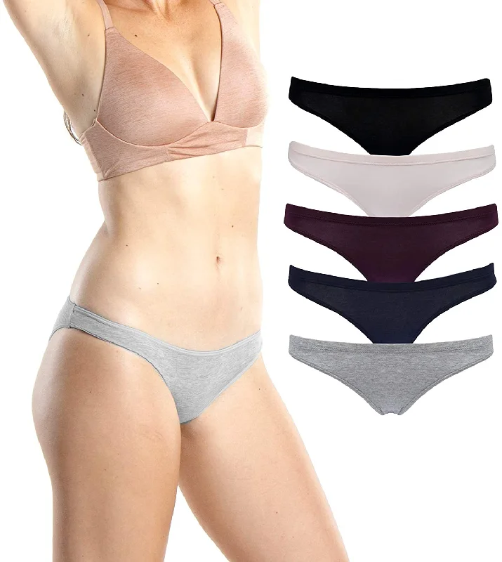 Emprella Women's Underwear Bikini Panties - 5 Pack Colors and Patterns May Vary