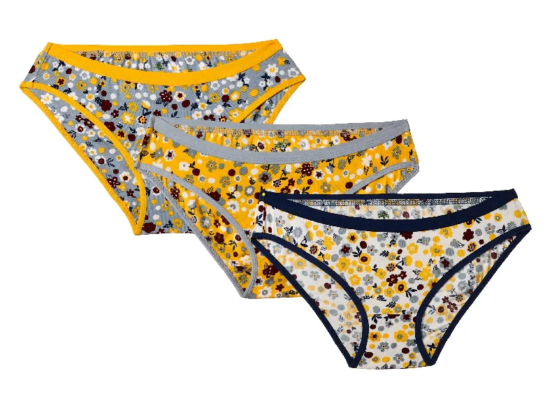 UNMADE FLOWER & DOT PRINT LOW RISE BIKINI (PACK OF 3)