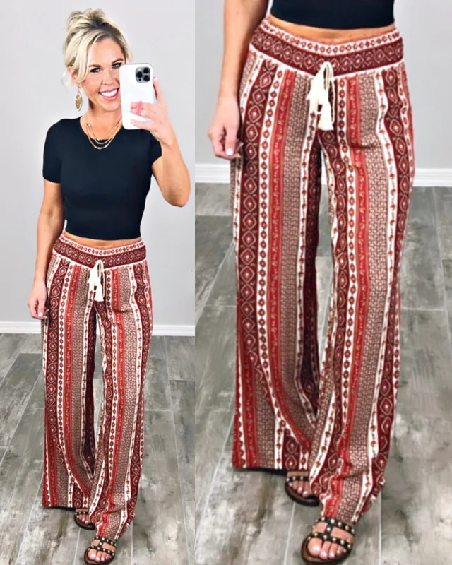 You Say It Best Smocked Waist Printed Pants