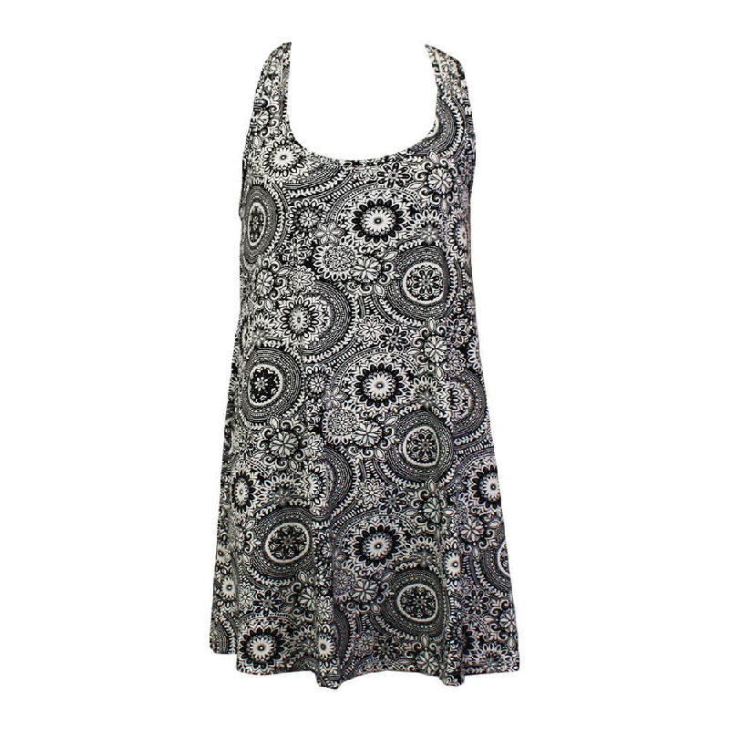 J Valdi Medallion Macrame Back Dress Coverup - Black / White