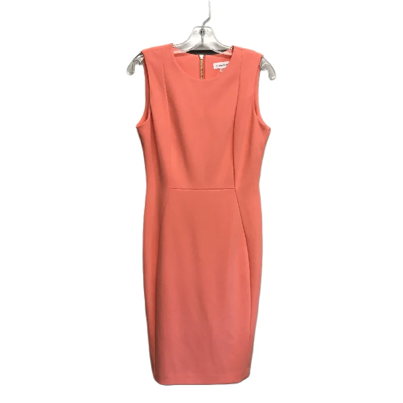 Orange Dress Work By Calvin Klein, Size: S