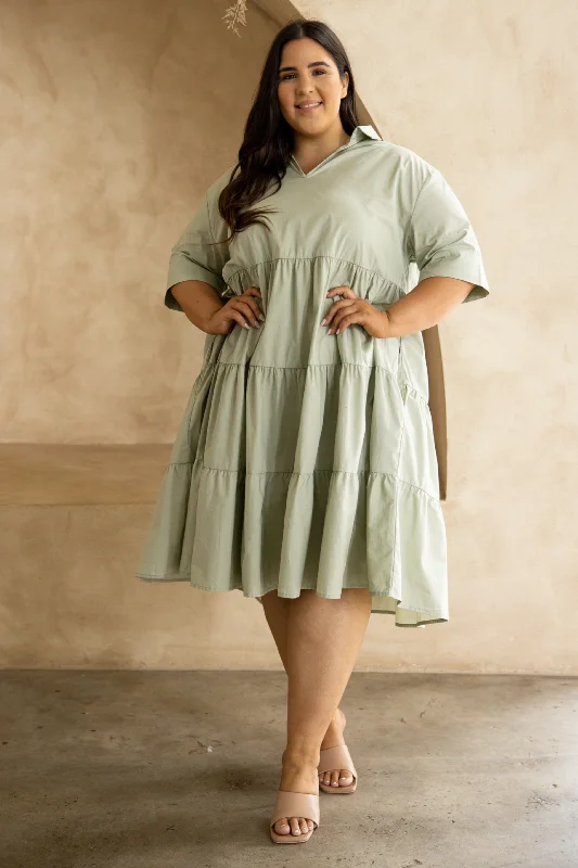 Serenity Ruffle Dress | Sage | FINAL SALE