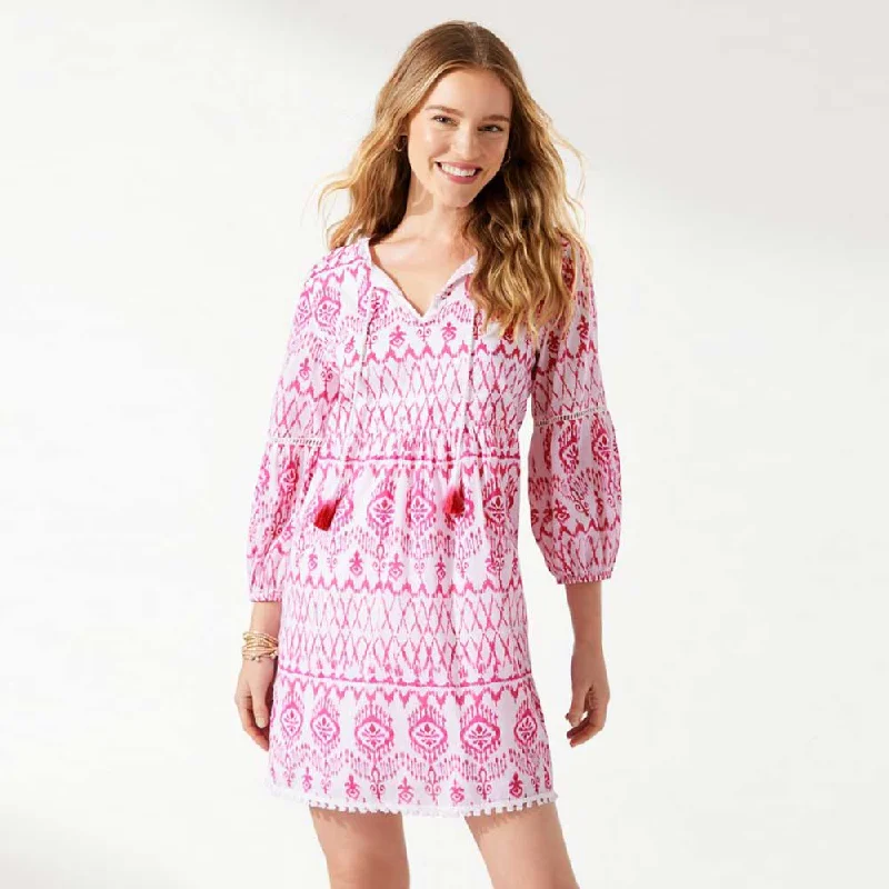 Tommy Bahama Ikat Tropics Full Sleeve Dress Cover Up - Passion Pink