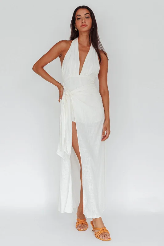 La Habra Halterneck Romper White