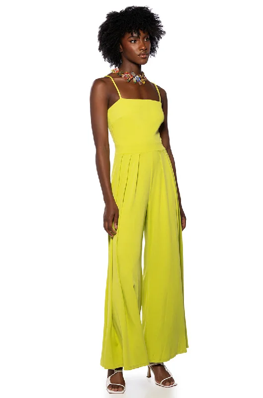 MEL WIDE LEG JUMPSUIT IN LIME