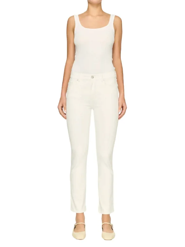 Mara Straight Mid Rise Instasculpt Ankle Jean In White