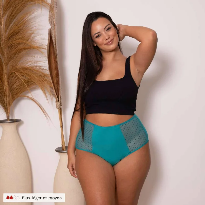 Culotte Menstruelle Taille Haute SPLENDEA CYAN Flux Moyen (Jour)