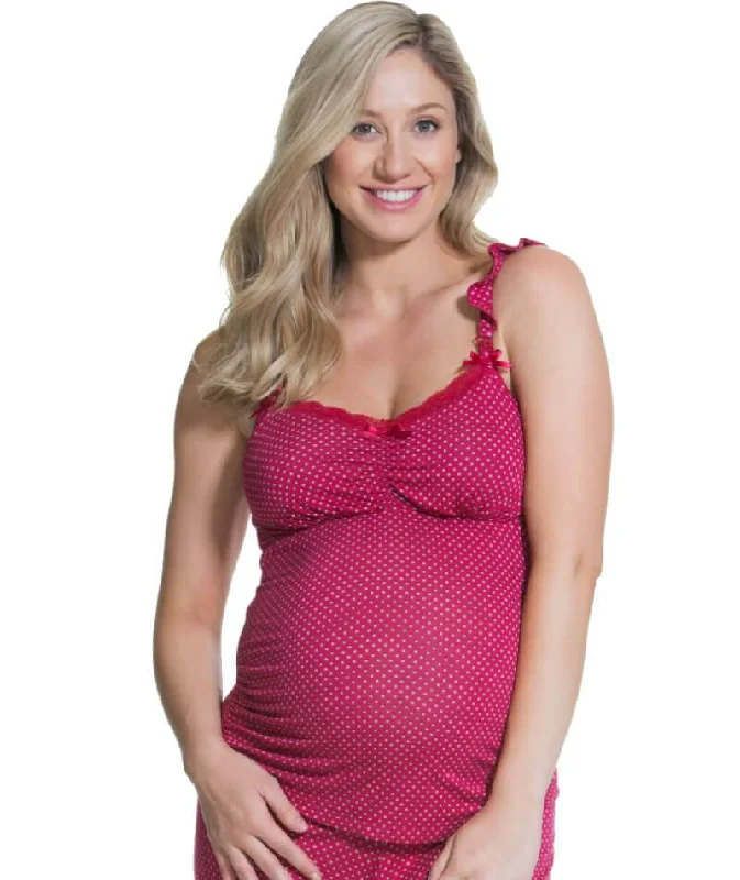 Cake Maternity Rhubarb Torte Maternity & Nursing Camisole - Red