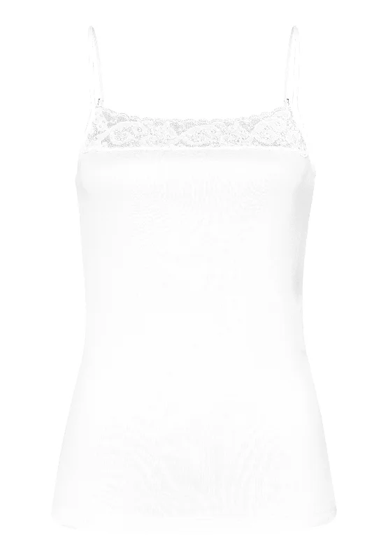 Moments Lace Trim Cotton Camisole | White 71484-101