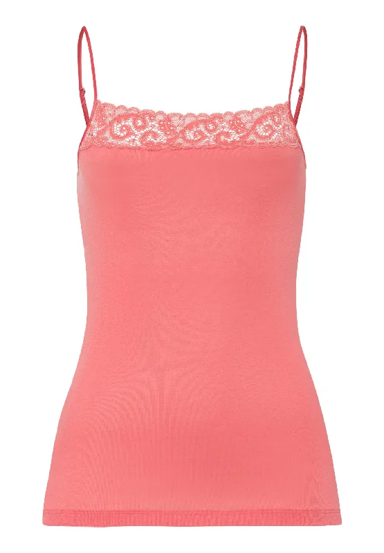 Moments Lace Trim Cotton Camisole | Porcelain Rose 71484-2309