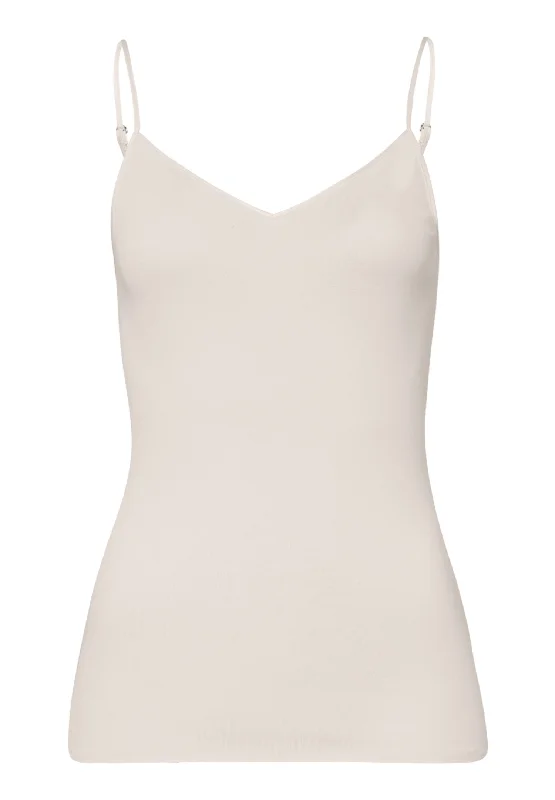 Cotton Seamless Cotton V-Neck Camisole | Pale Cream 71601-116