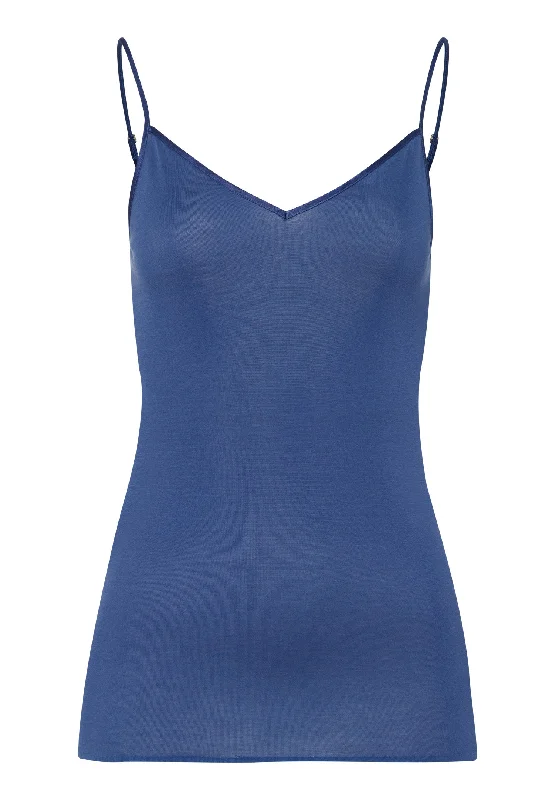 Cotton Seamless Cotton V-Neck Camisole | True Navy 71601-2604