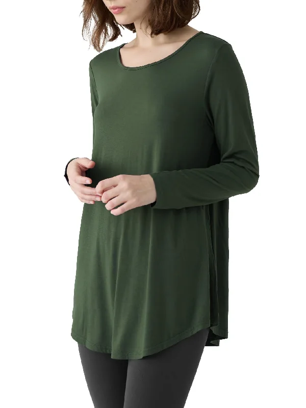 Women's Viscose Long Sleeves Tunic Lounge Pajama Top