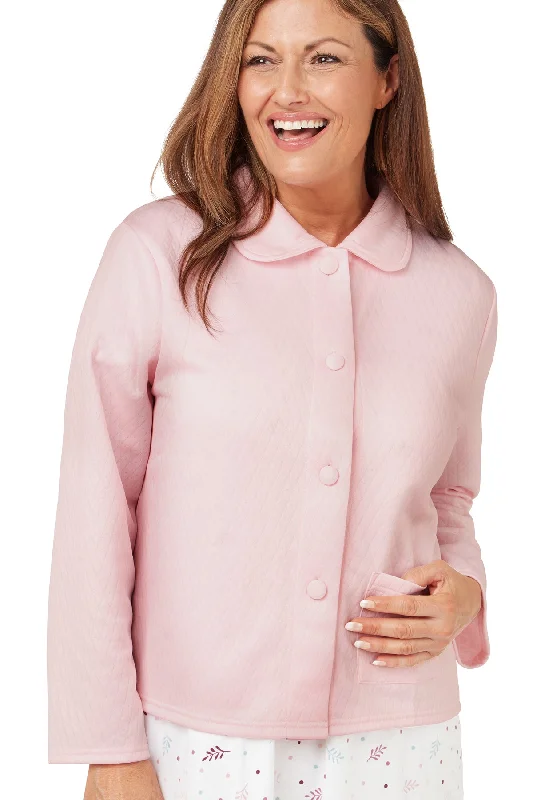 Ally Mock Quilt Pastel Pink Bedjacket