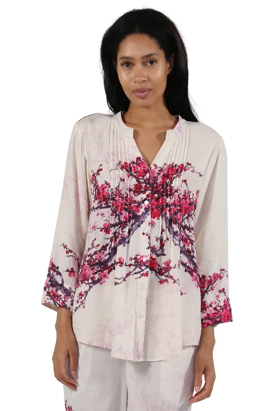 Printed Long Sleeve Rayon Pajamas