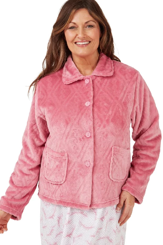 Diamond Embossed Fleece Bed Jacket