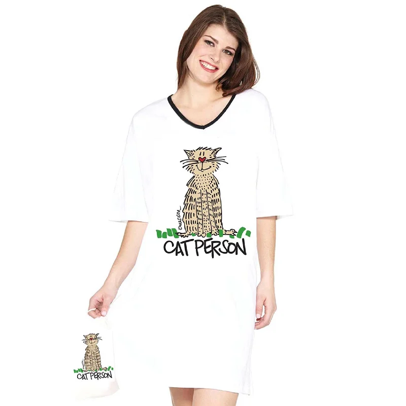 Emerson Street Clothing Co. | Cat Person | Ladies Whimsical Nightshirt