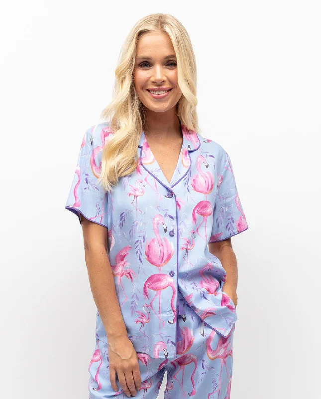 Zoey Flamingo Print Pyjama Top